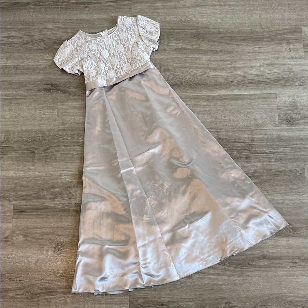 MOA USA little girls silver lace dress
